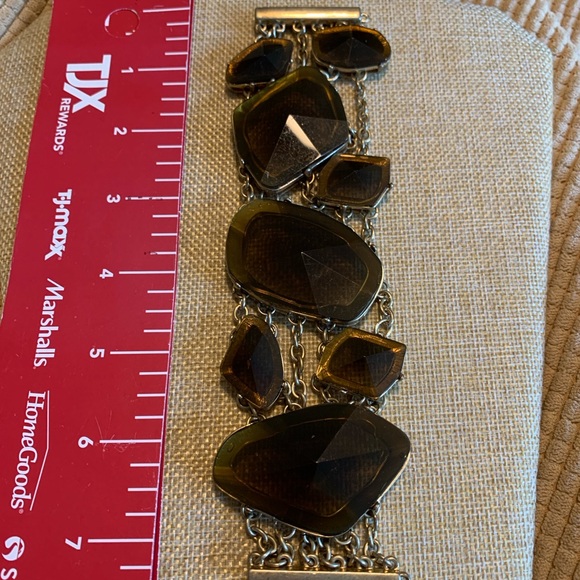 Banana Republic very chunky statement bracelet. Faux smokey topaz. - Picture 7 of 9
